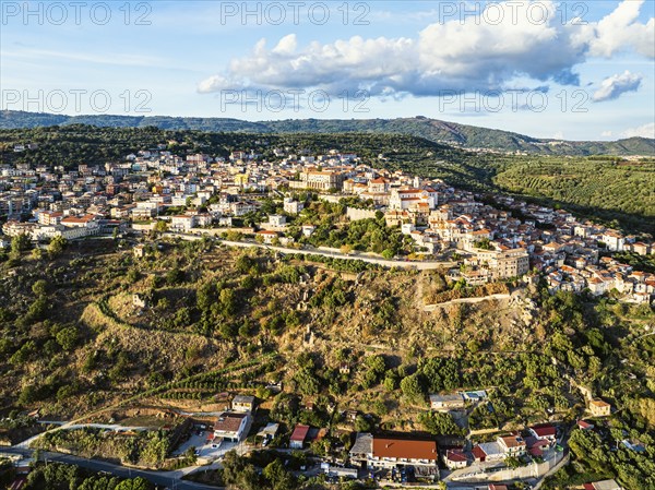 Nicotera from a drone, Vibo Valentia, Calabria, Italy, Europe