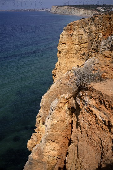 Coloured cliffs, rocks, sea, Ponta da Piedade, Lagos, cliffs, Atlantic Ocean, Algarve, Portugal, Europe