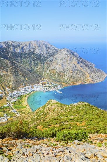 View of Kamares harbour, Kamares, Sifnos Island, Cyclades Islands, Greece, Europe