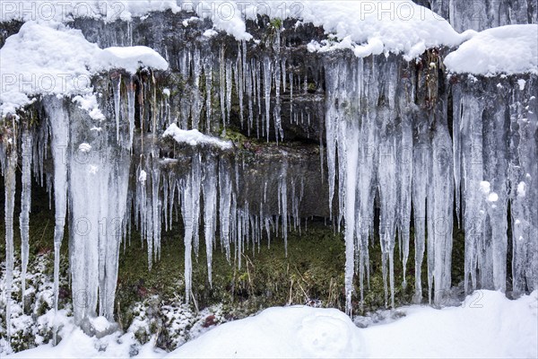 Winter, icicles, Oberallgäu, Allgäu, Bavaria, Germany, Europe