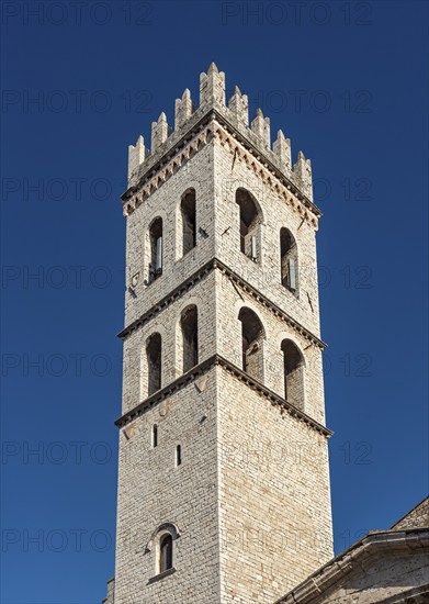 Torre del Popolo, Church of Santa Maria sopra Minerva, Piazza del Comune, Assisi, Umbria, Italy, Europe