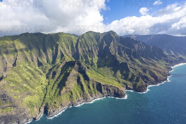 Aerial view Napali Coast, Kauai, Hawaii, USA, North America