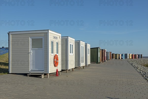 Changing rooms on the beach, Dagebüll, North Frisia, Schleswig-Holstein, Germany, Europe