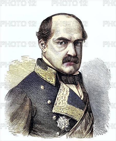 Don Manuel Gutierrez de la Concha, Marquis del Duero (25 April 1808 in Cordova del Tucuman) (28 June 1874) was a Spanish general, Historical, digitally restored reproduction of a 19th century original