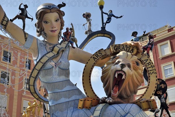 Falla papier-mache figures, Fallas festival, Valencia, Spain, Europe