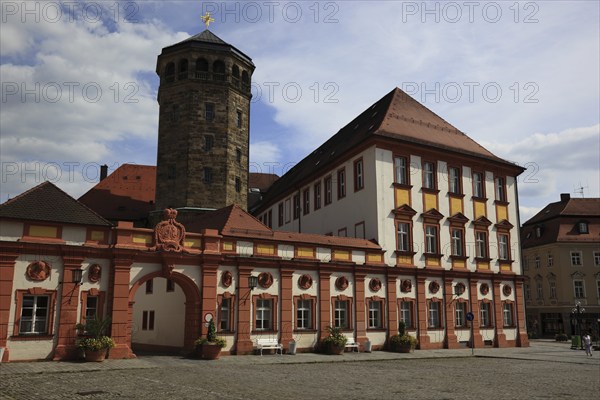 Old castle in Bayreuth, built in 1455 and was the residence of the Margraves of Brandenburg-Bayreuth from 1603 to 1753, today a tax office, Upper Franconia, Bavaria, Germany, Europe