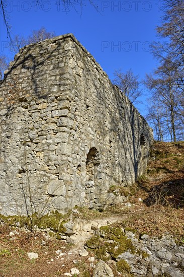 The Hohenmelchingen castle ruin on the Zollernalb near Melchingen, Burladingen, Swabian Alb, Baden-Württemberg, Germany, Europe