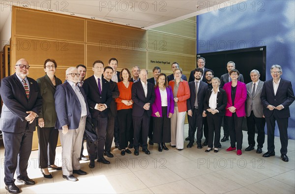 SPD Executive Committee and Iratxe Garcia Perez, Chairwoman of the S&D Group in the European Parliament, meet at the Willy Brandt House during a Bureau meeting in Berlin, 8 April 2024
