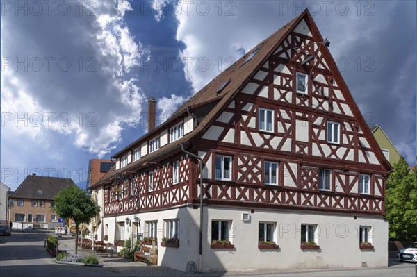 Franconian inn in a half-timbered house, mid-17th century, Zwingerstraße 8, Hiltpoltstein, Middle Franconia, Bavaria, Germany, Europe