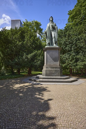 Schiller monument in the Taunusanlagen in the city centre of Frankfurt am Main, district-free city, Hesse, Germany, Europe