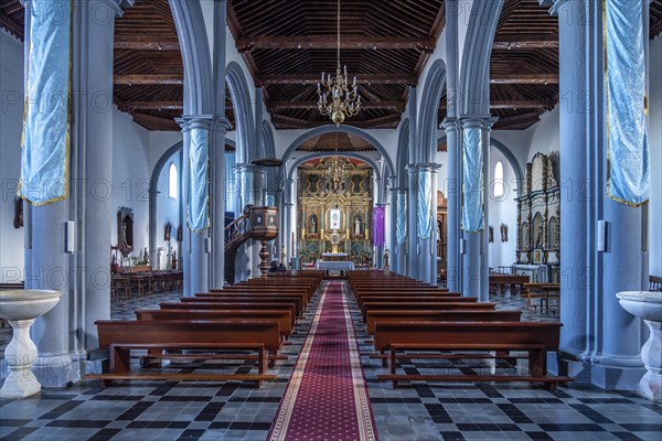 Interior of the church of Santa María de la Concepción in Valverde, capital of the island of El Hierro, Canary Islands, Spain, Europe