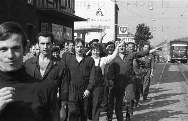 The spontaneous strikes, here at Opel in Bochum on 15.9.1969, went down in history as the September strikes, Germany, Europe