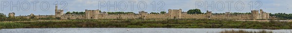 City wall of Aigues-Mortes, Camargue, France, Europe