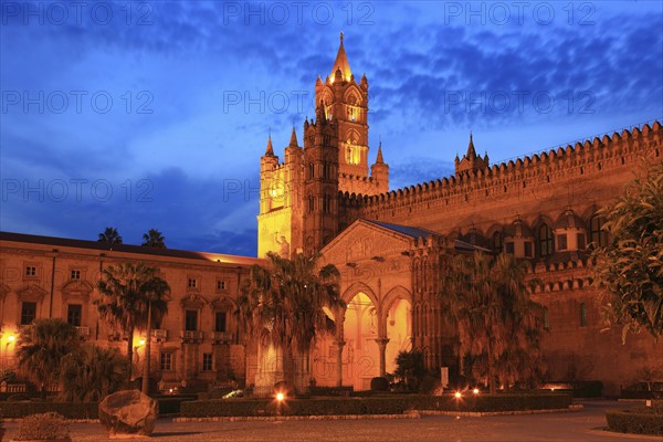 In the old town of Palermo, the Cathedral Maria Santissima Assunta, Roman Catholic Church, UNESCO, Sicily, Italy, Europe
