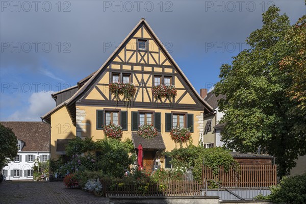Half-timbered house in the old town of Engen, Constance district, Baden-Württemberg, Germany, Europe