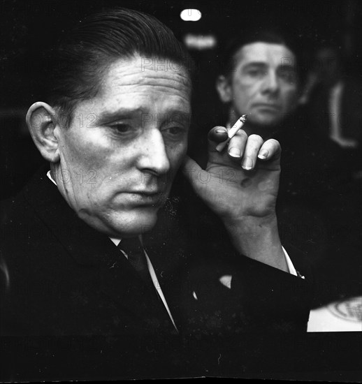 DEU, Germany, Dortmund: Personalities from politics, business and culture from the years 1965-71. Rheinbaben. Assembly of the miners ca 1965. protest, Europe