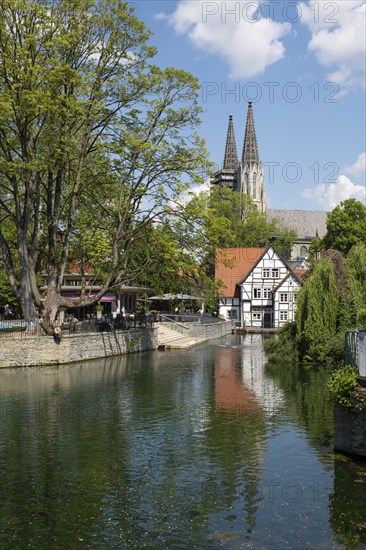 Tourist information and church Sankt Maria zur Wiese, Großer Teich, Soest, North Rhine-Westphalia, Germany, Europe