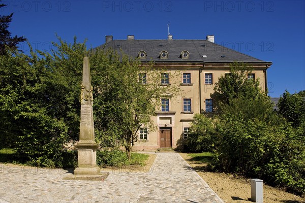 Grünhain former monastery with Saxon postcode column