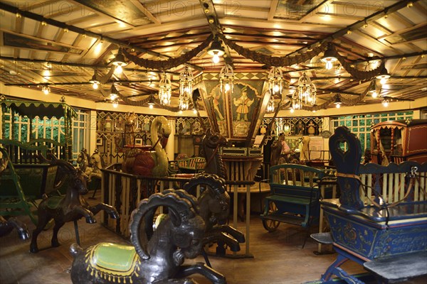 Europe, Germany, Bavaria, Munich, English Garden, City Park between Lehel and Schwabing, Children's carousel from 1913, Hamburg, Hamburg, Federal Republic of Germany, Europe