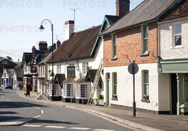 Historic buildings and Royal Oak pub Pewsey, Wiltshire, England, United Kingdom, Europe