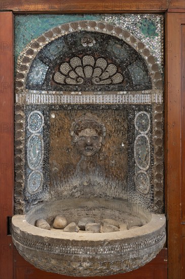 Art Nouveau fountain in the vestibule of the Künstlerhaus, cultural institution of the city of Nuremberg, Nuremberg, Middle Franconia, Bavaria, Germany, Europe