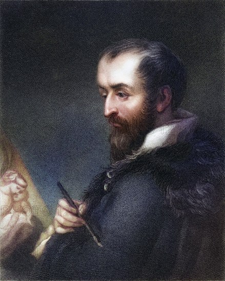 Correggio alias Antonio Allegri, 1494-1534, Italian painter of the Renaissance. From the book Gallery of Portraits, 1833, Historic, digitally restored reproduction from a 19th century original, Record date not stated