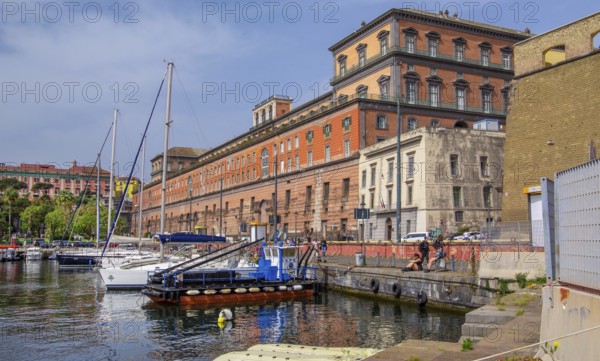 Royal Palace Palazzo Reale at the harbour, Naples, Gulf of Naples, Campania, Italy, Europe