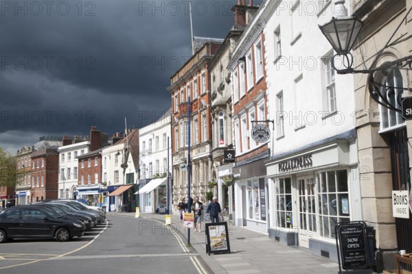 Historic buildings in the Market Place, Devizes, Wiltshire, England, United Kingdom, Europe