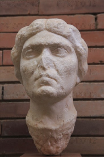 Bust of woman, Museo Nacional de Arte Romano, national museum of Roman art, Merida, Extremadura, Spain 1st century AD
