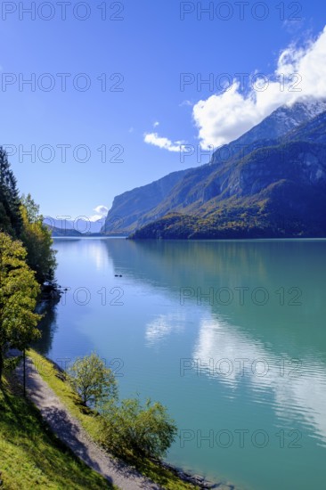Molveno Lake, Lago di Molveno, Trentino, Italy, Europe