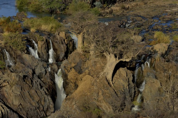 Epupa Falls, waterfalls of the Kunene River on the Namibian-Angolan border, Kunene Region, Namibia, Africa