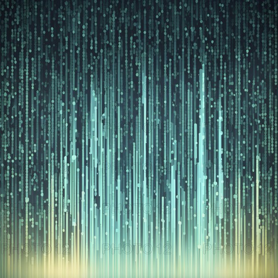 Abstract animation of binary code cascading down like digital rain, representing data insights in monochromatic turquoise hues, AI generated