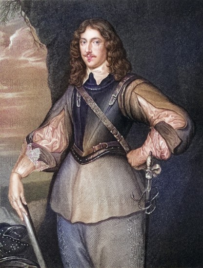 Montagu Bertie, 2nd Earl of Lindsey, 1608-166, English royalist soldier. From the book Lodges British Portraits, published 1823, Historical, digitally restored reproduction from a 19th century original, Record date not stated