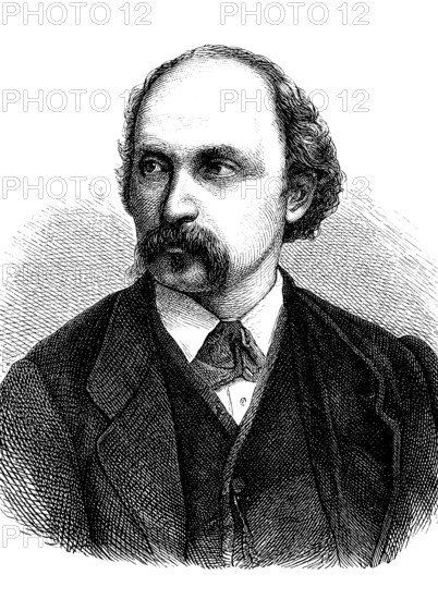 Friedrich Spielhagen, 24 February 1829, 25 February 1911, a German writer, Historical, digital reproduction of an original from the 19th century