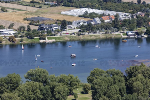 River landscape with boats and trees in a rural area, Vienna
