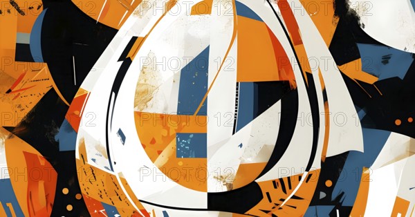 Illustration of an abstract Easter egg design with geometric patterns, bold colors, and a mix of textures, creating a modern and dynamic look, AI generated