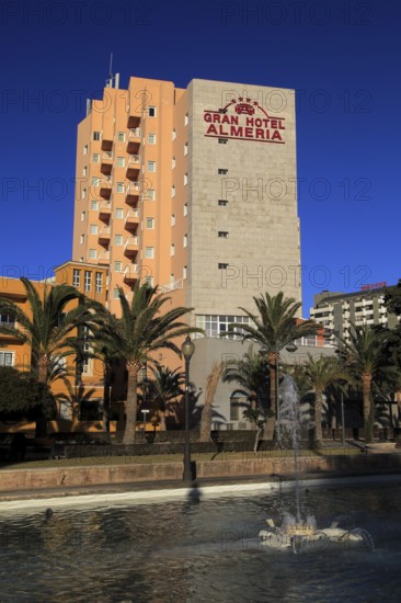 Gran Hotel Almeria in the city centre of Almeria, Spain from Parque de Nicolás Salmerón