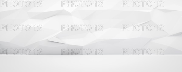 An interior polygonal pattern background wall. 3D illustration
