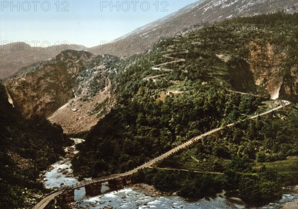 Stalheimskleven, Stalheimskleiva, Norway, View from 1885, Historical, digitally restored reproduction from a 19th century original, Record date not stated, Europe