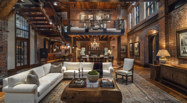 Modern Luxury spacious living room in a private house., AI generated