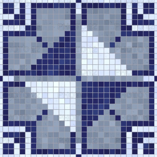 Mosaic tiles decorative background, seamless repeating vector pattern template for wallpaper, background, wood print, metal print, plastic print, glass print, decor