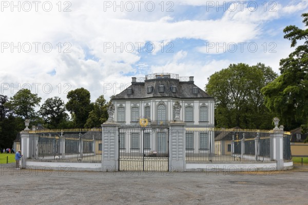 Falkenlust Hunting Lodge, west façade, UNESCO World Heritage Site, Brühl, North Rhine-Westphalia, Germany, Europe