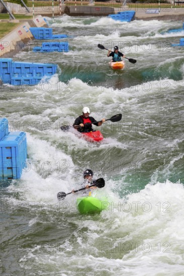 Oklahoma City, Oklahoma, Kayaking at Riversport, a center devoted to kayaking, rafting, and other outdoor adventures on a controlled course