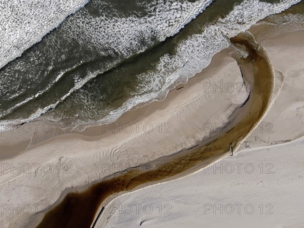 Beach in Loango National Park, Parc National de Loango, Atlantic Ocean, aerial view, Ogooué-Maritime Province, Gabon, Africa