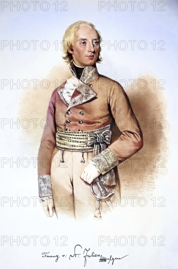 Franz Seraph Saint-Julien (1756-1836), Count, k. k. Kämmerer, Obersterbland-Falkenmeister, Feldzeugmeister, Historical, digitally restored reproduction from a 19th century original, Record date not stated