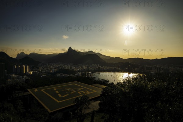 City view in Rio de Janeiro / Brazil seen from the Sugar Loaf Mountain. View of Cristo Redentor, a monumental statue of Christ, in the south of Rio de Janeiro on Mount Corcovado. 21.07.2024. Photographed on behalf of the Federal Ministry for Economic Cooperation and Development