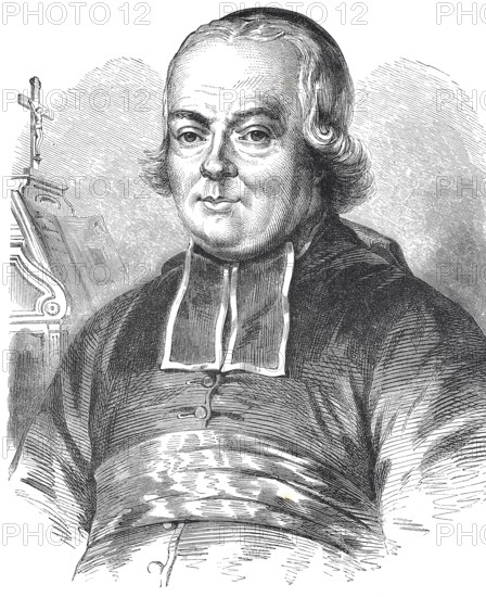 Historical, digitally restored reproduction from a 19th century original, Record date not stated, Abbé Charles-Michel de l'Epée (* 25 November 1712 in Versailles, † 23 December 1789 in Paris) was a pioneer of deaf education