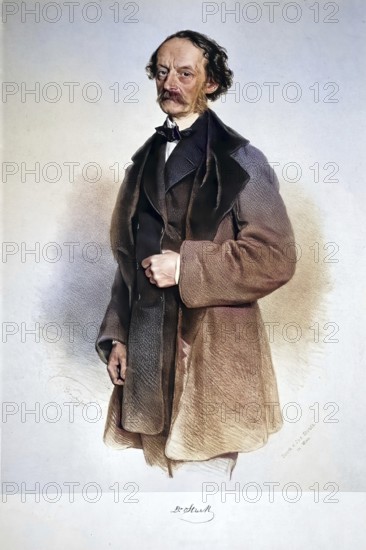 Theodor Scheibe (1820-1881), Austrian writer. Pseudonyms Dr Stark, Ernst Rose, Historical, digitally restored reproduction from a 19th century original, Record date not stated