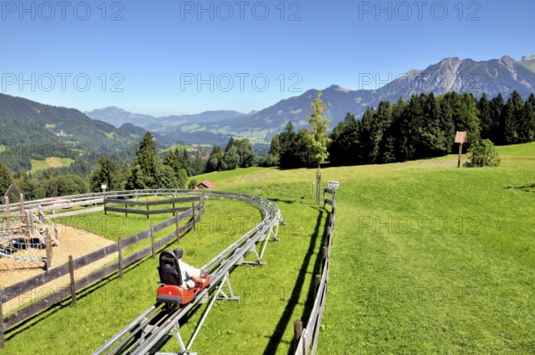 Söllereck toboggan at the valley station of the Söllereck cable car, Oberstdorf, Allgäu, Bavaria, Germany, Europe