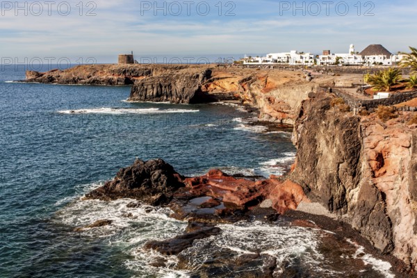 rocky promenade, Playa Blanca, Lanzarote, Canary Islands, Spain, Europe